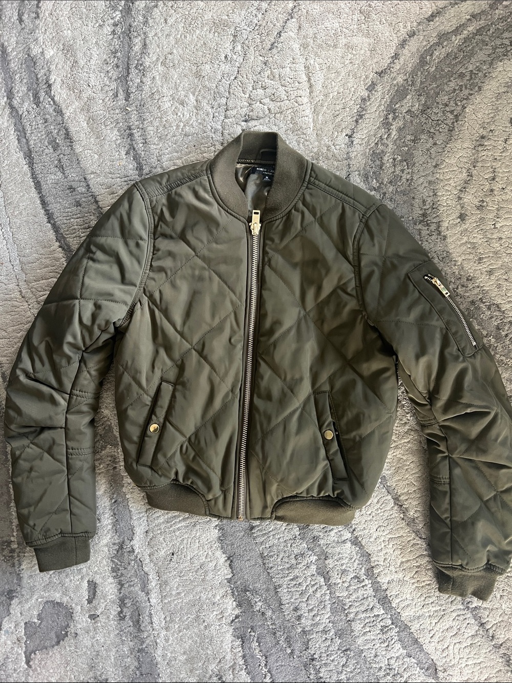 Romeo + Juliet couture  Green satin bomber jacket size M